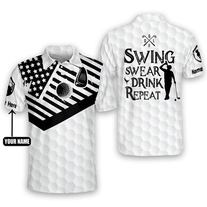 Swing Swear Drink Repeat Golf Polo Shirt GM0068