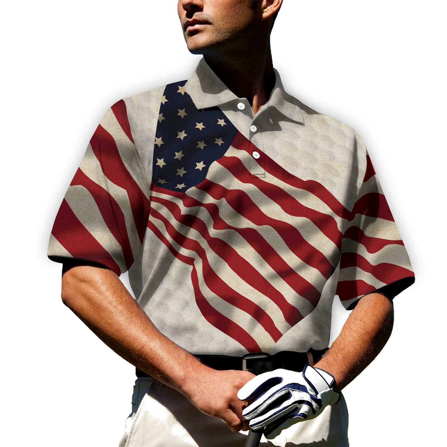 Proud Golf American Flag Golf Polo Shirt GM0093