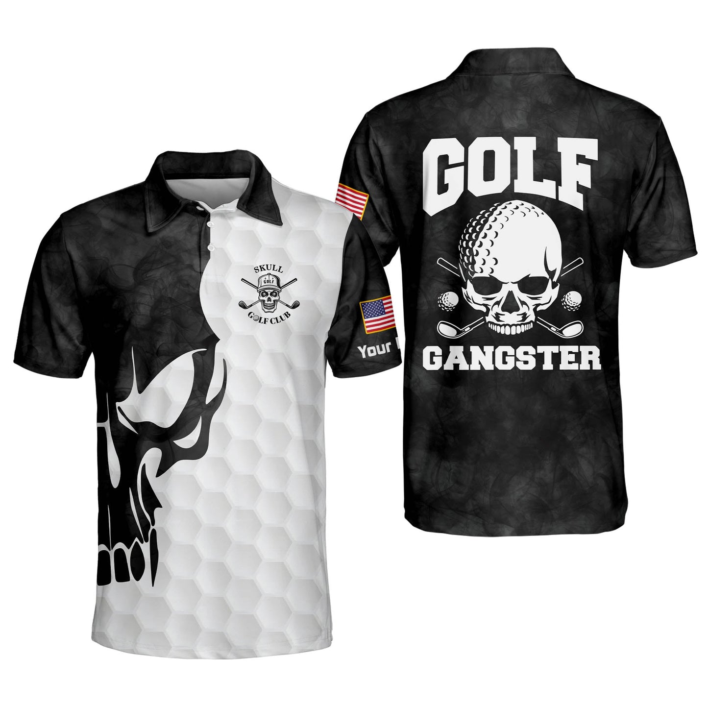 Golf Gangster Skull Golf Polo Shirt GM0103