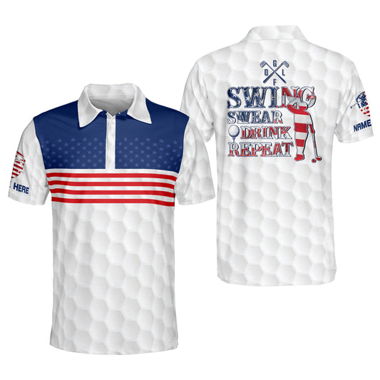 Swing Swear Drink Repeat Golf Polo Shirt GM0295