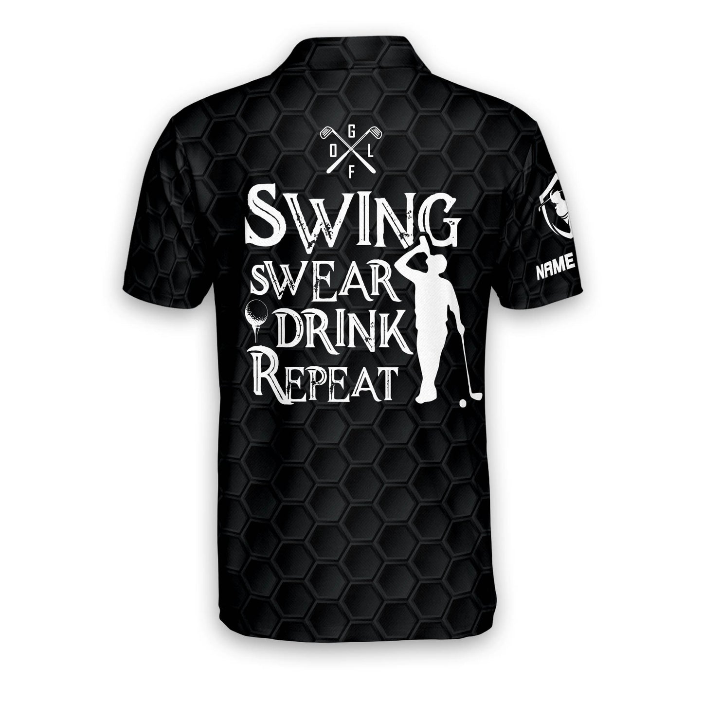 Swing Swear Drink Repeat Golf Polo Shirt GM0001