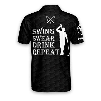 Swing Swear Drink Repeat Golf Polo Shirt GM0010