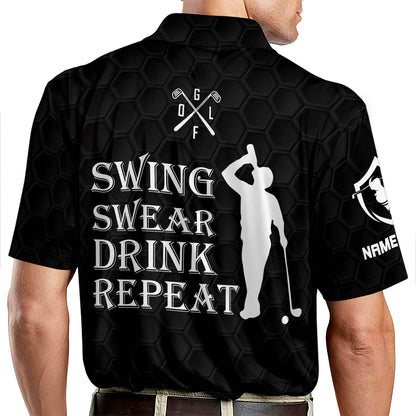 Swing Swear Drink Repeat Golf Polo Shirt GM0010