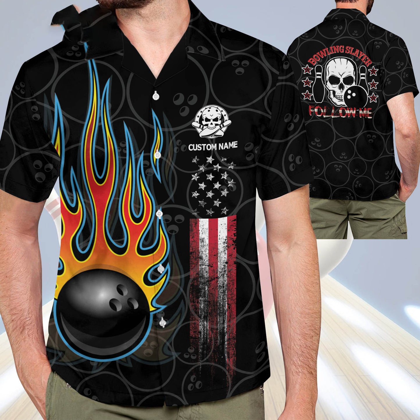 Skull Bowling Slayer Hawaiian Shirt HB0025