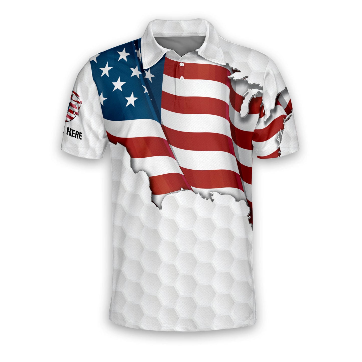 Proud Golf American Flag Golf Polo Shirt GM0032