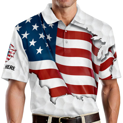 Proud Golf American Flag Golf Polo Shirt GM0032