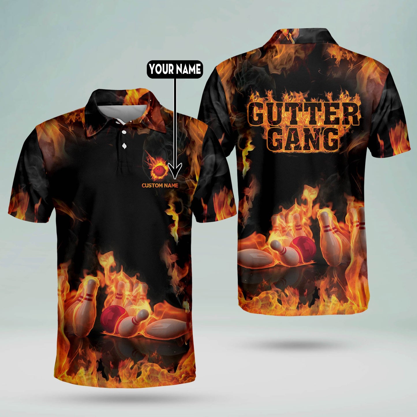 Custom Gutter Gang Bowling Polo Shirts BM0242