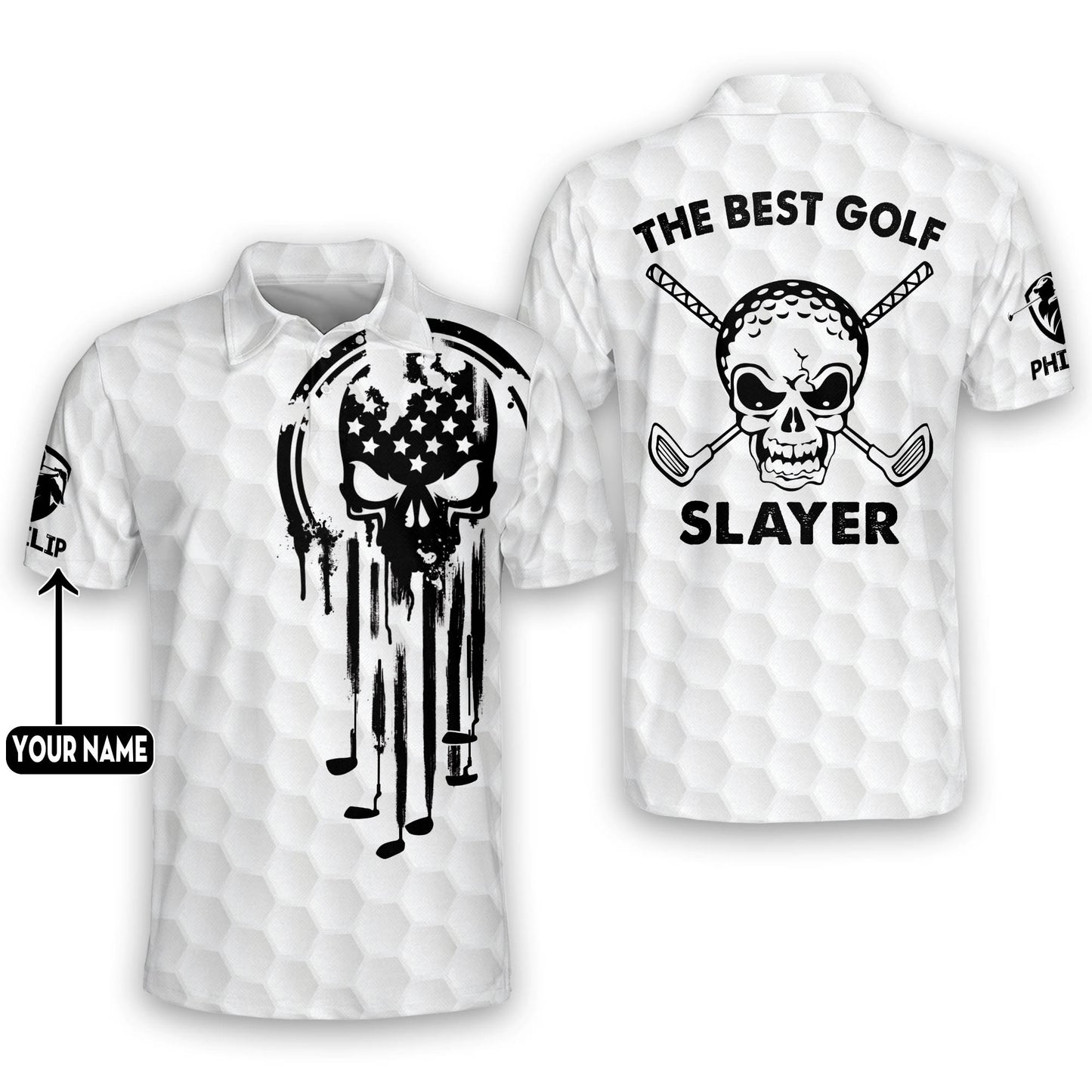 Skull The Best Golf Slayer Golf Polo Shirt GM0028