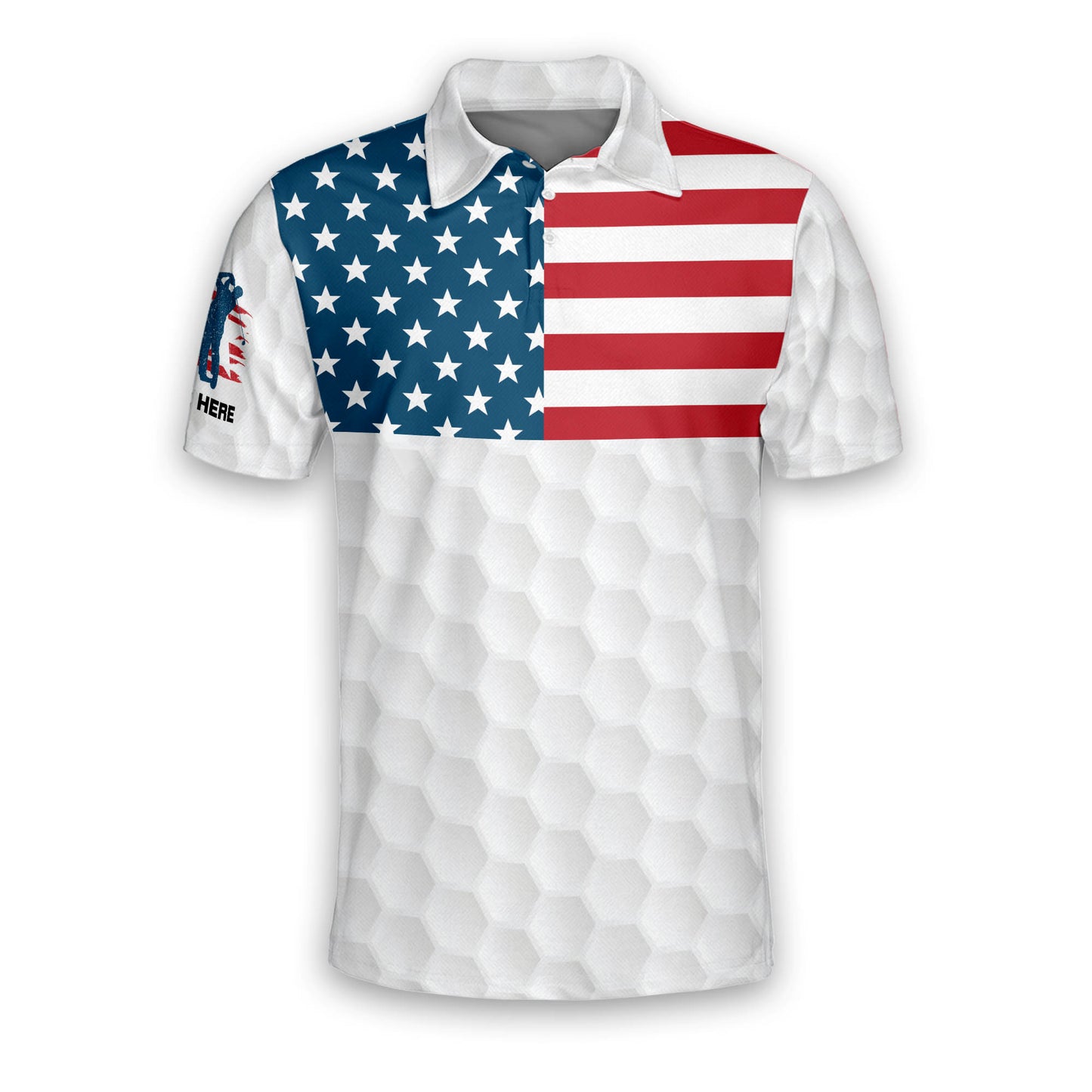 Proud Golf American Flag Golf Polo Shirt GM0117