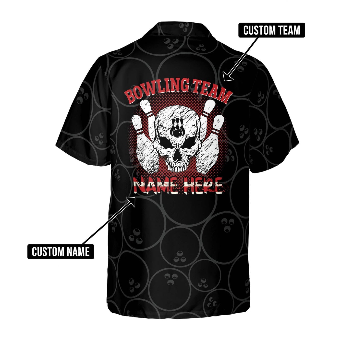 Funny Flame Skull Bowling Team Button-Down Short Sleeve, Skull Bowling Hawaiian Shirt HO3997