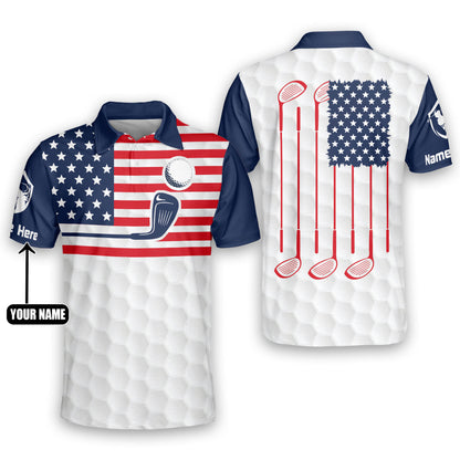 Proud American Flag Golf Polo Shirt GM0069