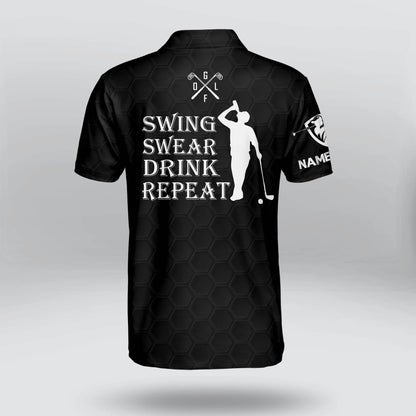 Swing Swear Drink Repeat Golf Polo Shirt GM0007