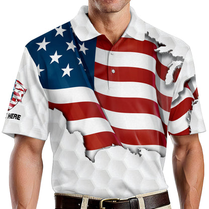 Proud Golf American Flag Golf Polo Shirt GM0099