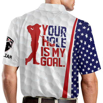 Your Hole is My Goal Tattoo Skull Golf Polo Shirt GM0012