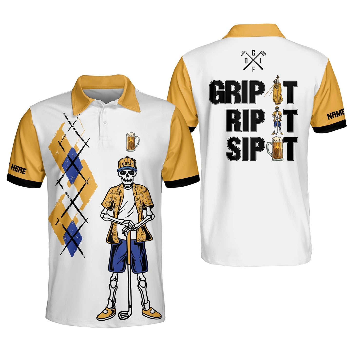 Grip It Rip It Sip It Golf Polo Shirt GM0151