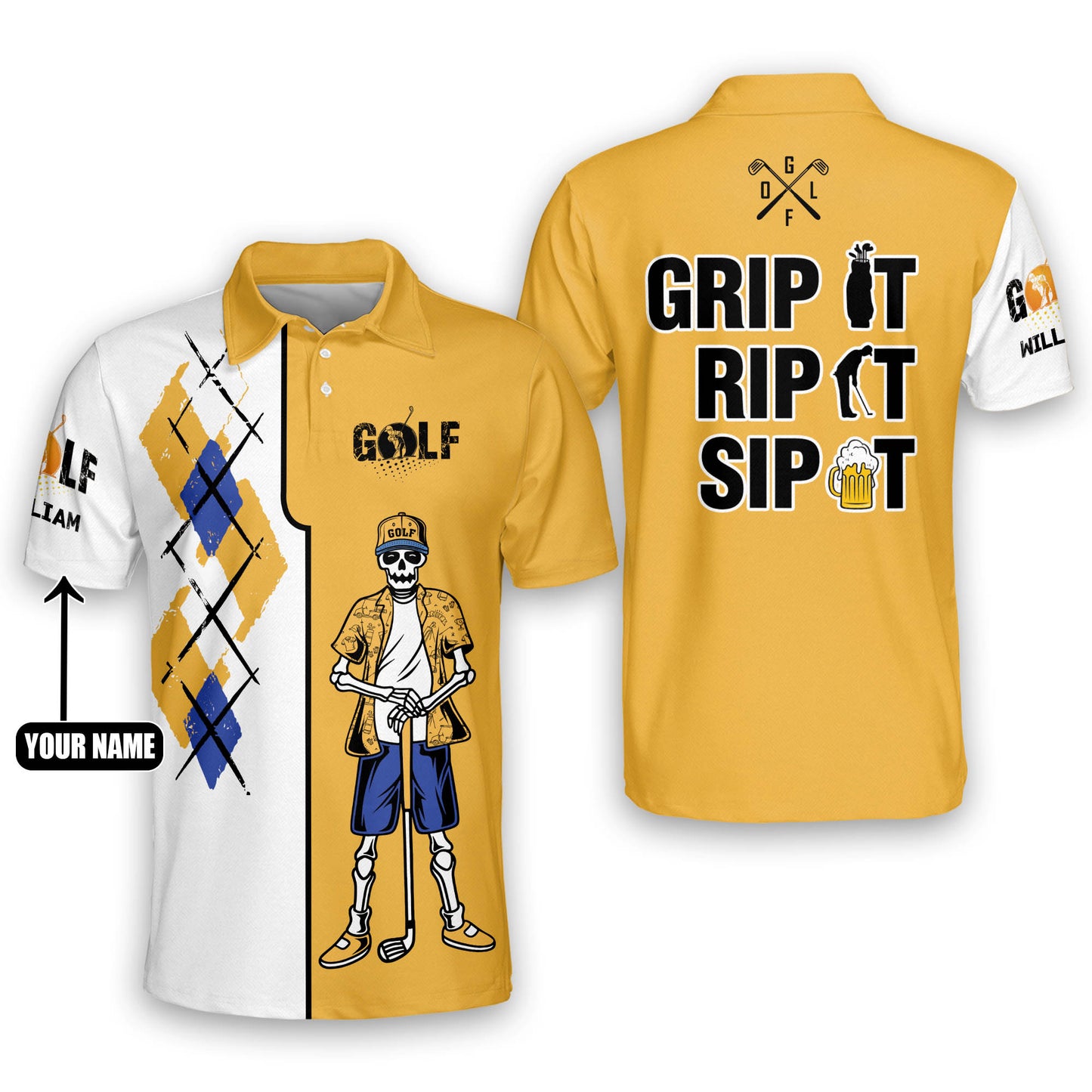 Grip It Rip It Sip It Golf Polo Shirt GM0135