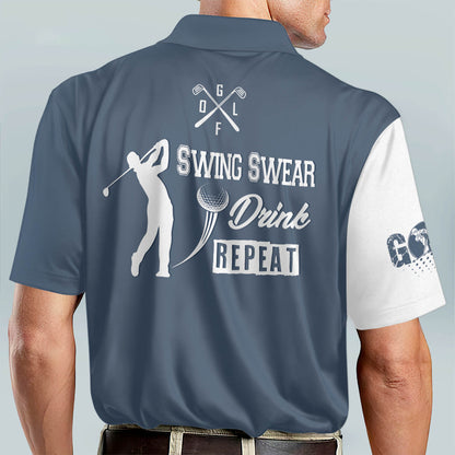 Swing Swear Drink Repeat Golf Polo Shirt GM0323
