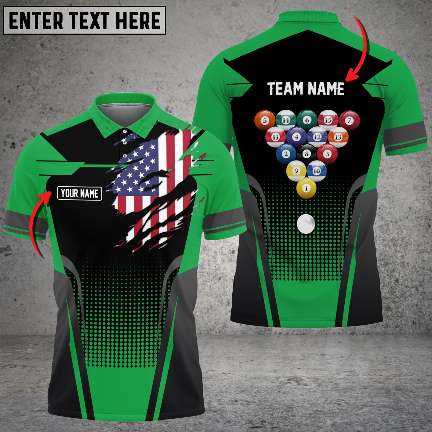 Lasfour Personalized Billiards Ball Colourful 3D Polo Shirt BIA0635