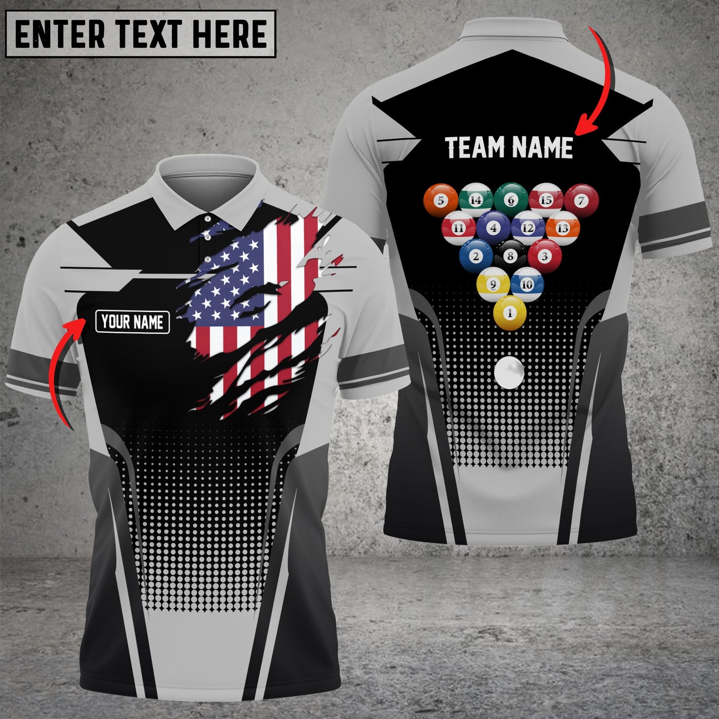 Lasfour Personalized Billiards Ball Colourful 3D Polo Shirt BIA0635