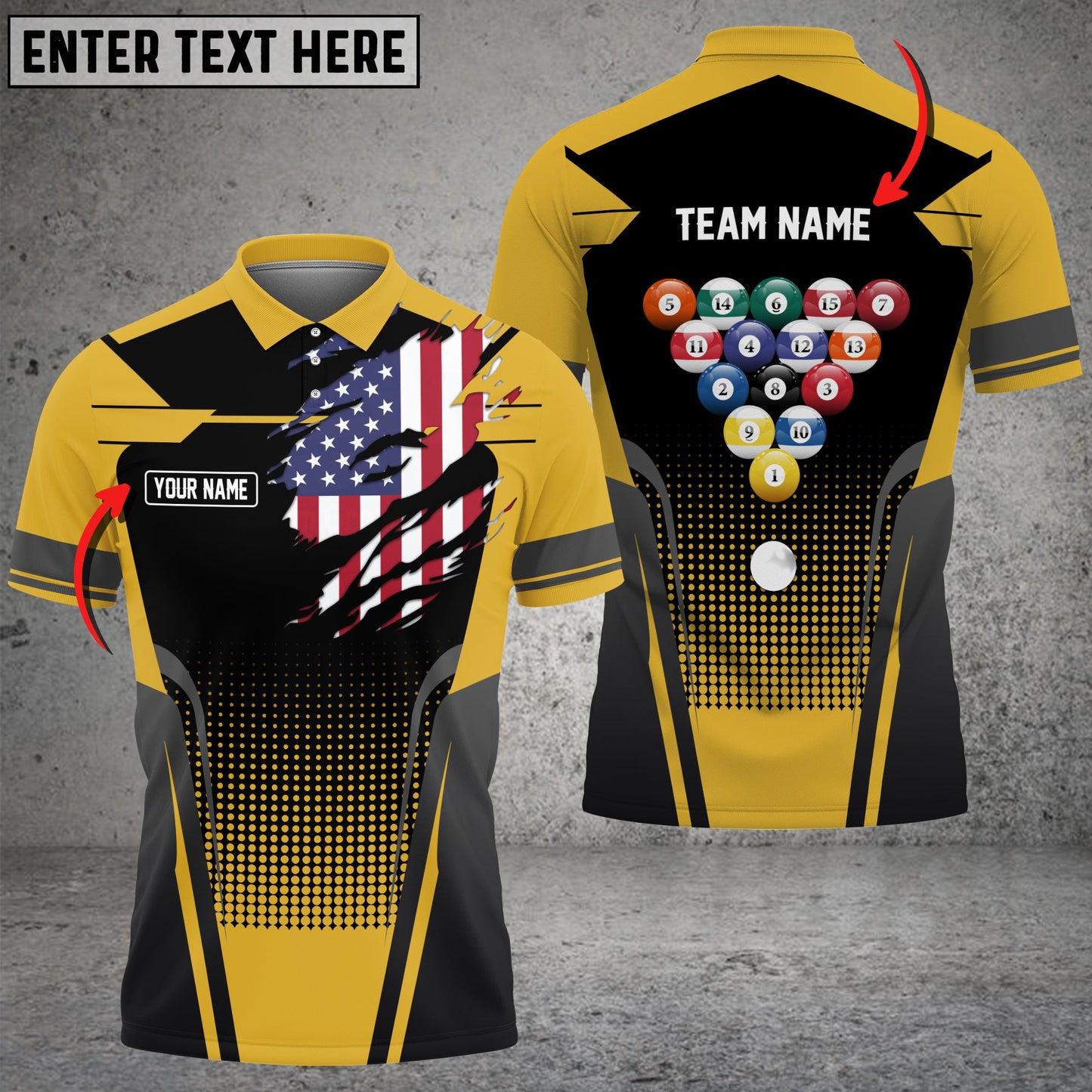 Lasfour Personalized Billiards Ball Colourful 3D Polo Shirt BIA0635