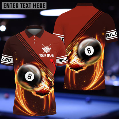 Lasfour Billiard 8 Ball Player Fire Personalized Unisex Shirt BIA0213