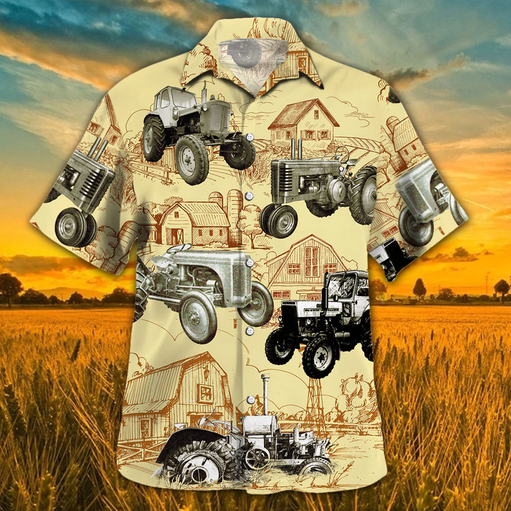 Tractor Farm Vintage Hawaiian Shirt, Animal Farm Tractor Men Hawaiian Shirts For Men, women HO2494