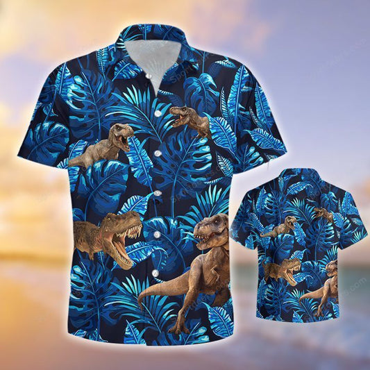 T Rex - T Rex Tropical Hawaiian Shirt, Summer gift, Hawaiian Shirts for Men, Aloha Beach Shirt HO1023