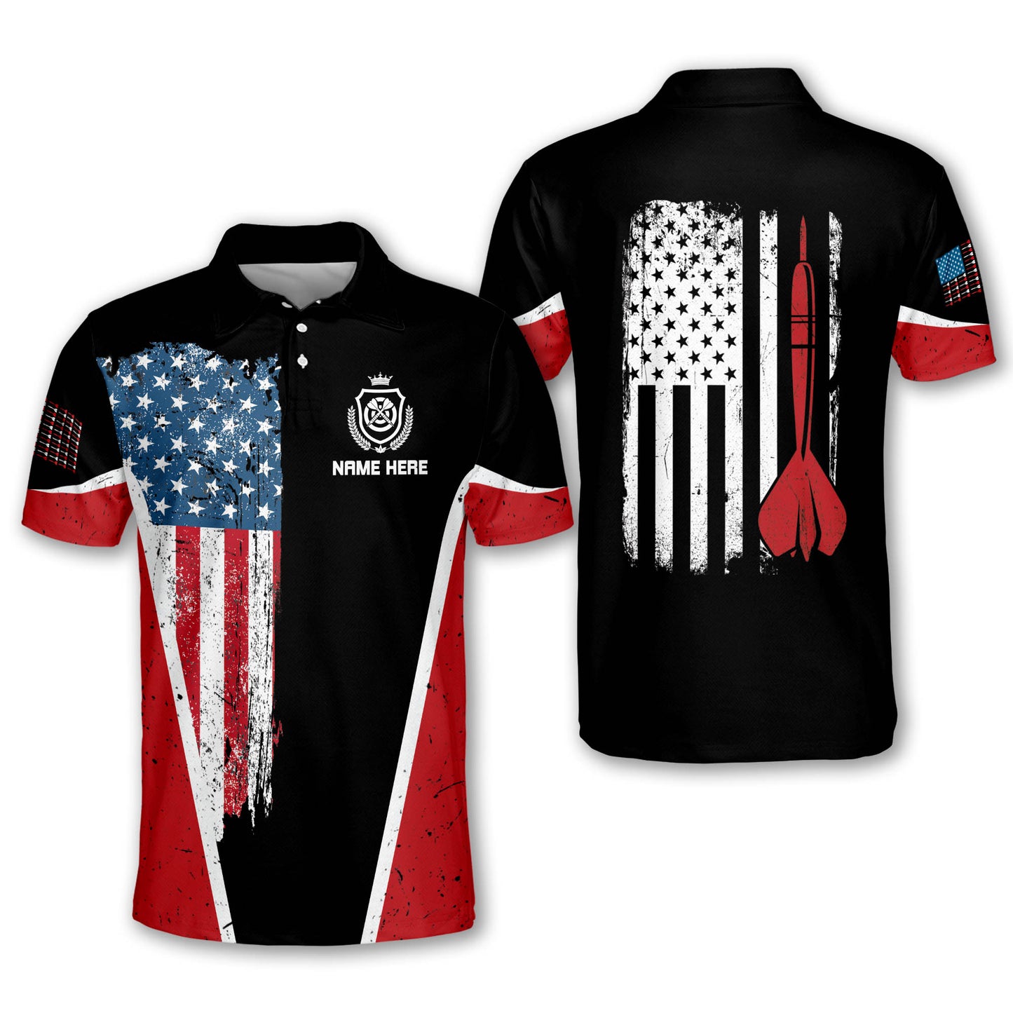 American Flag Dart Polo Shirt DM0012