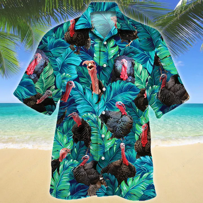 Turkey Lovers Gift Hawaiian Shirt, Animal Turkey Hawaiian Shirt Men, women, Short Sleeve Hawaiian Aloha Shirt HO2587
