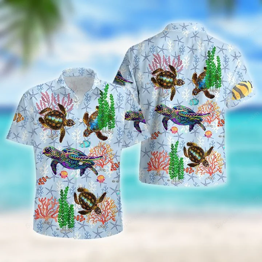 Turtle - Fly Turtle Hawaiian Shirt, Summer gift, Hawaiian Shirts for Men, Aloha Beach Shirt HO1030
