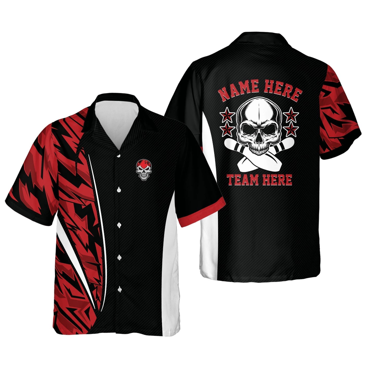 Custom name Skull Bowling Shirts for Men Hawaiian Shirt HO2758