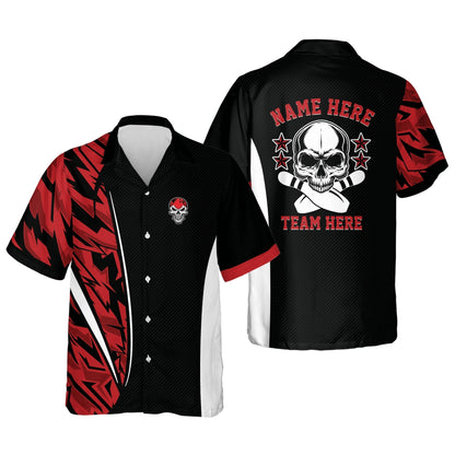 Custom name Skull Bowling Shirts for Men Hawaiian Shirt HO2758