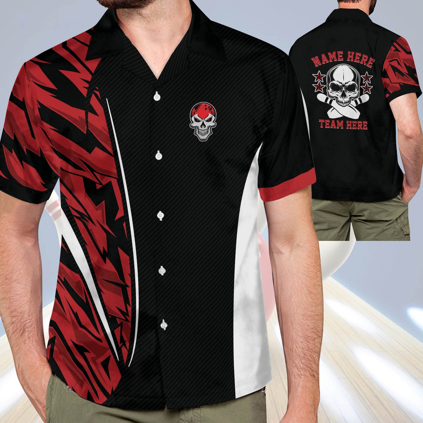 Custom Skull Bowling Hawaiian Shirt HB0070