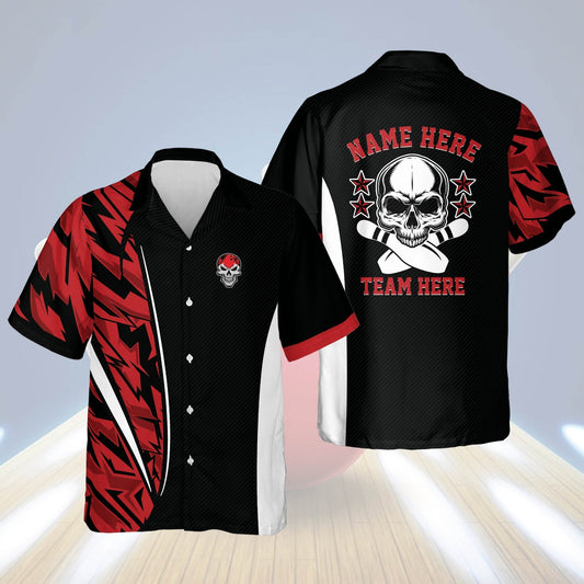 Custom name Skull Bowling Shirts for Men Hawaiian Shirt HO2758