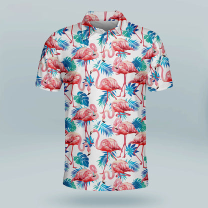 Floral Tropical Flamingo Tropical Golf Polo Shirt GM0256