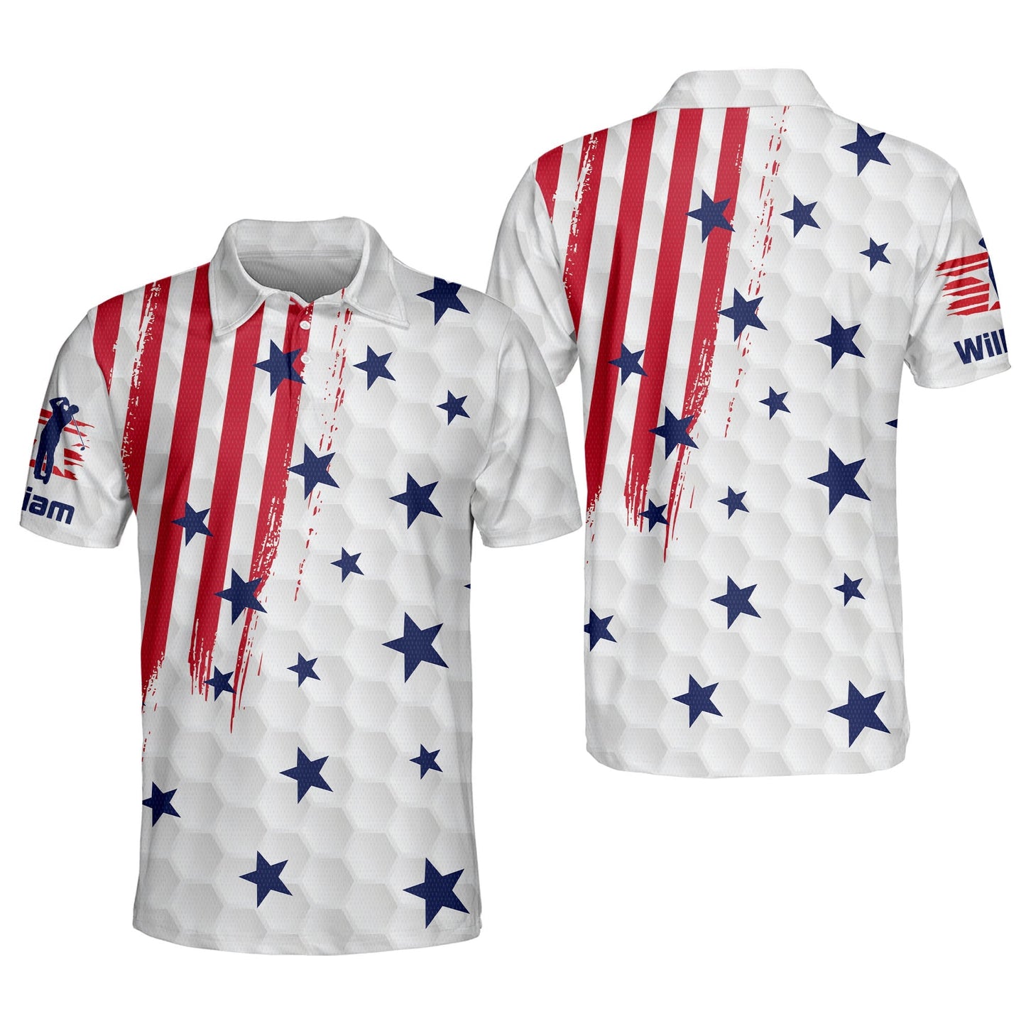 American Flag Golf Polo Shirt GM0222