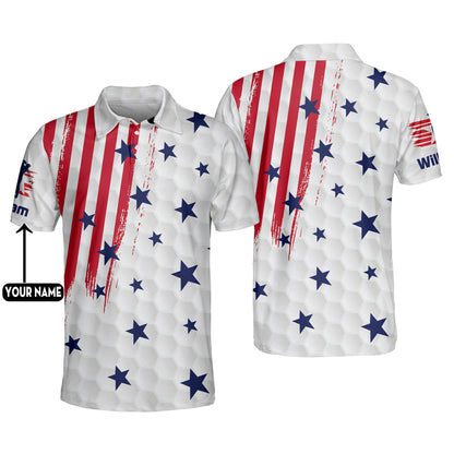 American Flag Golf Polo Shirt GM0222