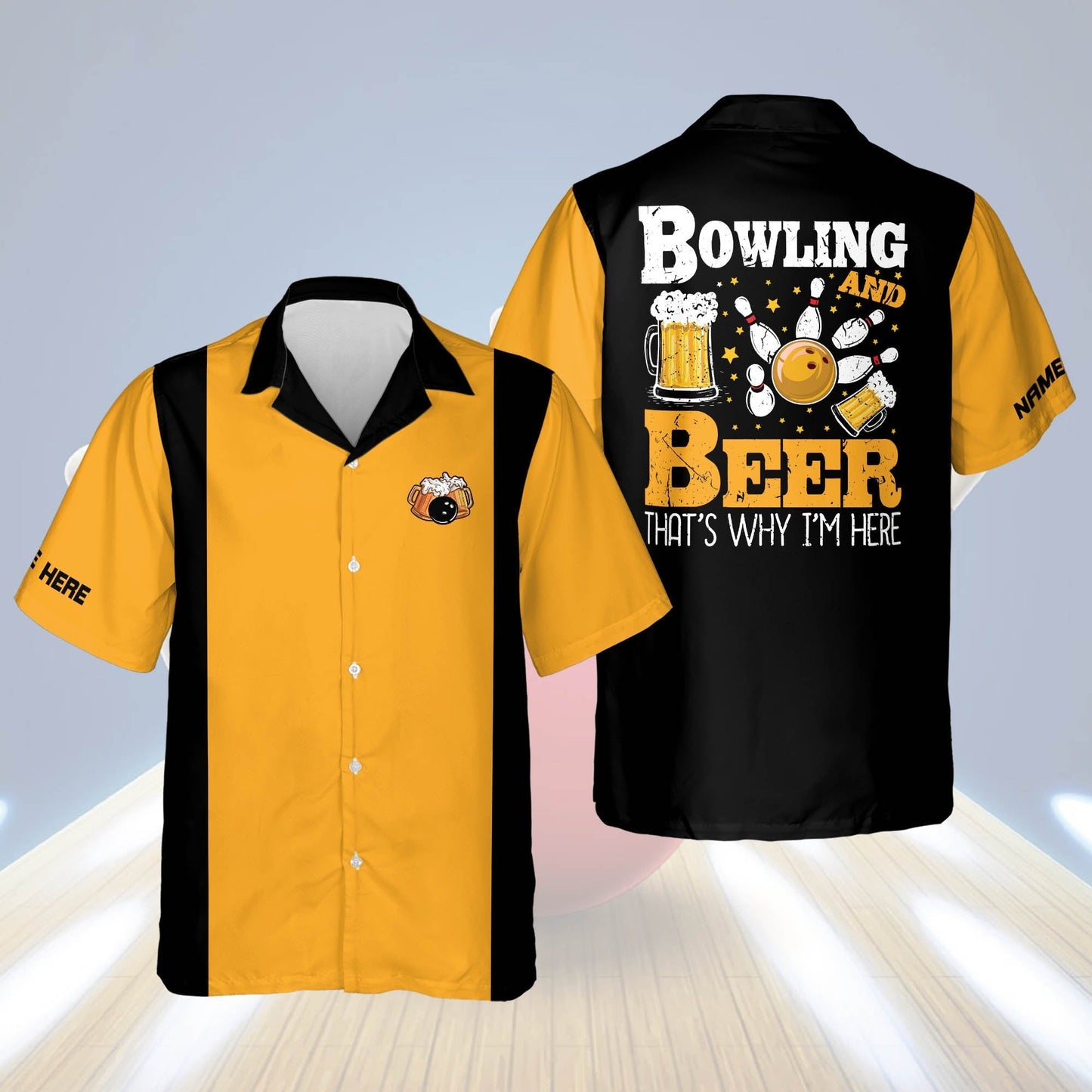 Custom Bowling And Beer That's Why I'm Here for Men HO2756