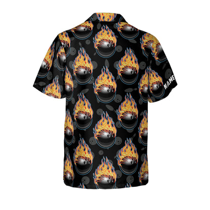 Bowling Ball Flame Pattern Hawaiian Shirts HB0003