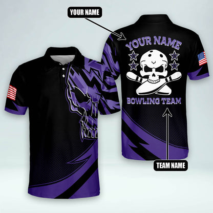 Skull American Flag Bowling Shirts BM0059