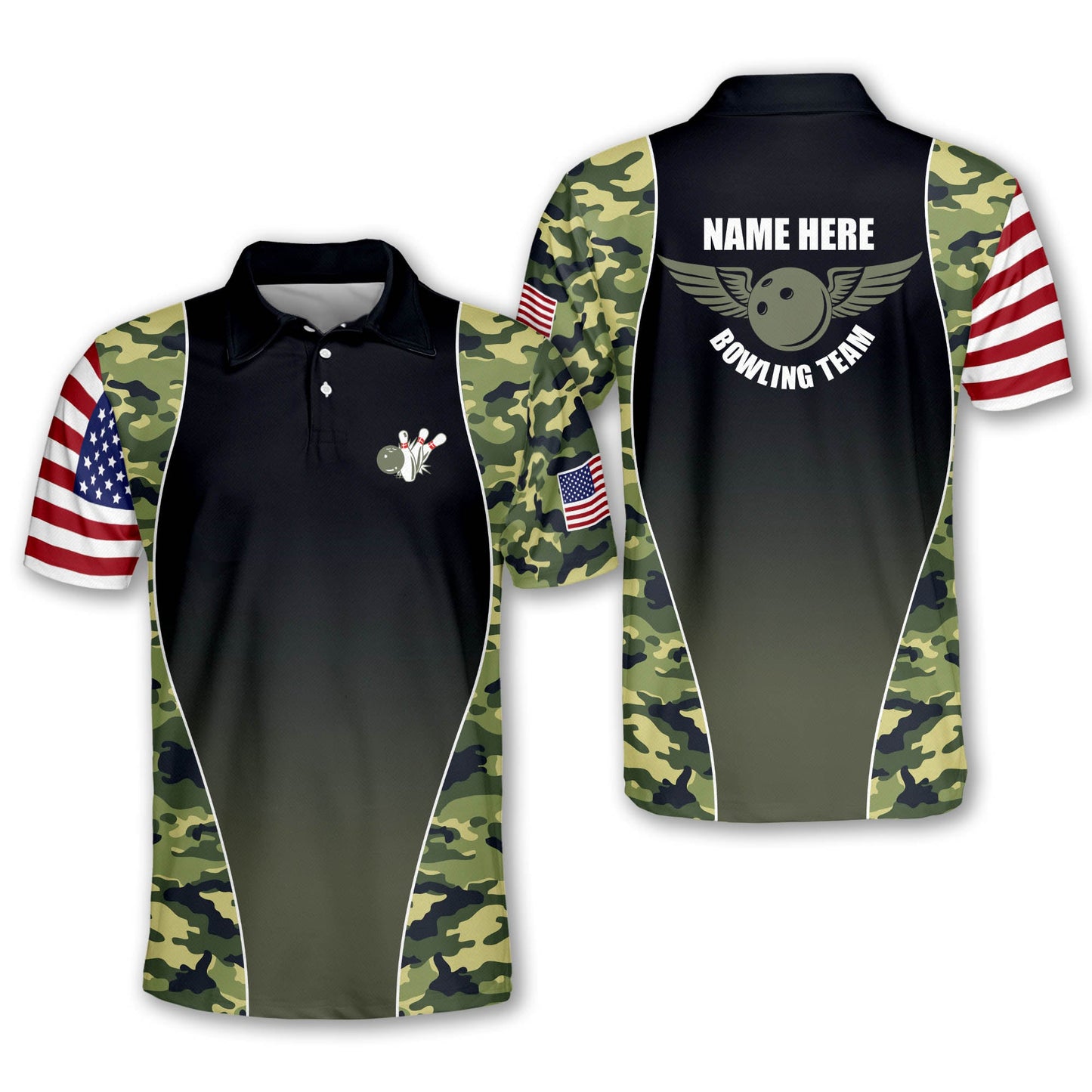 Patriots American Flag Bowling Shirt BM0146