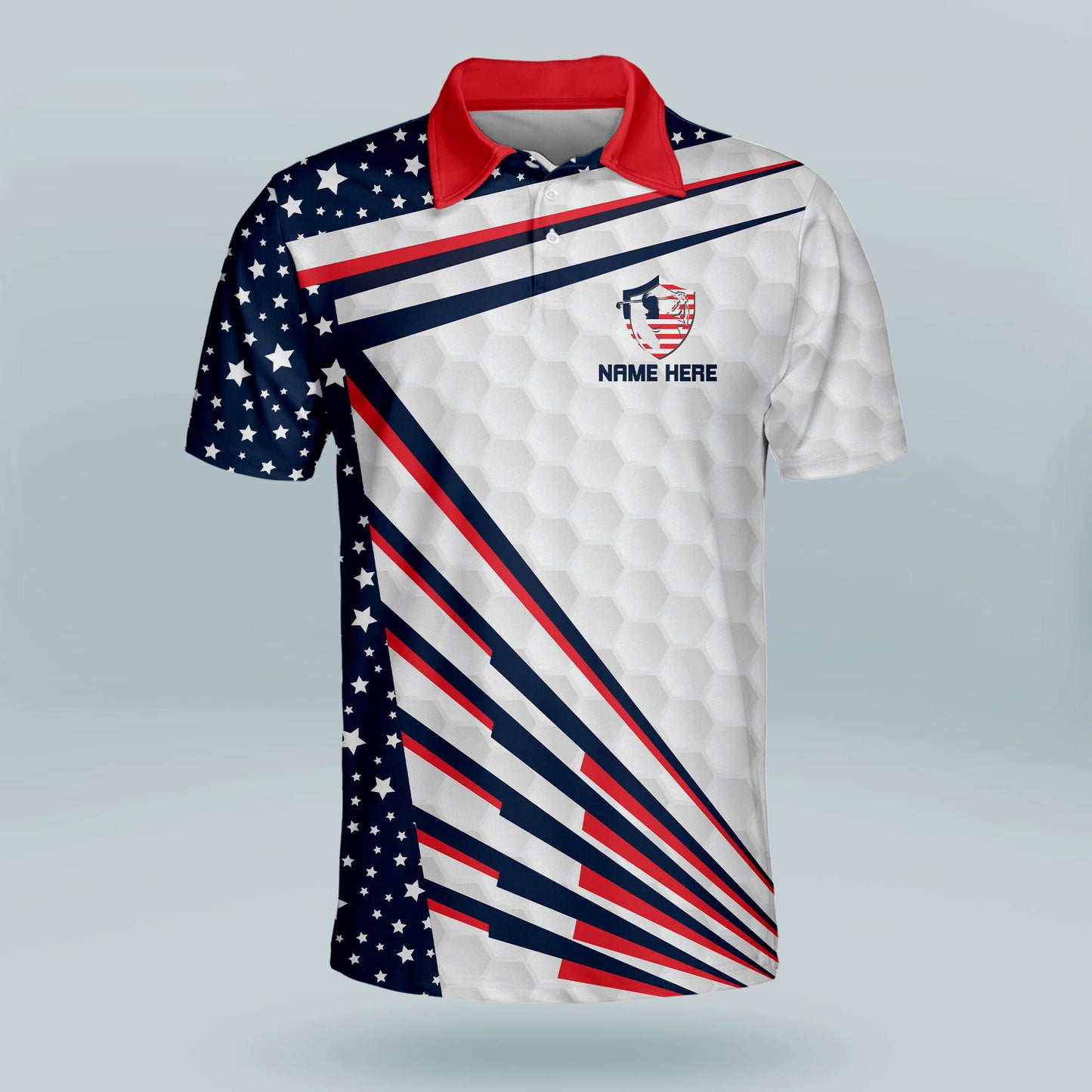 Eagle American Flag Golf Polo Shirt GM0272