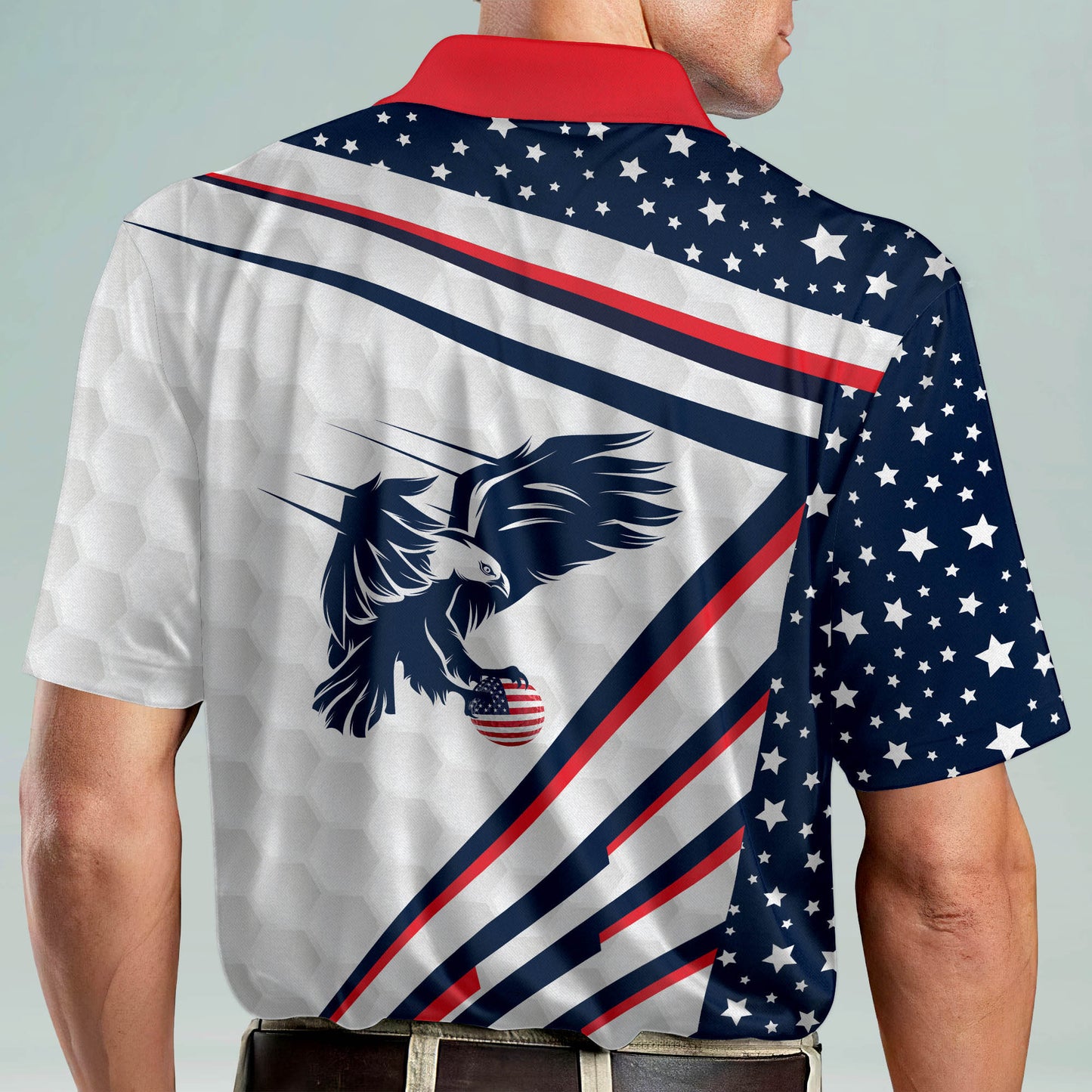 Eagle American Flag Golf Polo Shirt GM0272