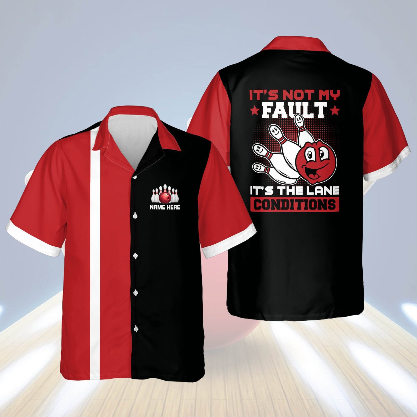 Personalized bowling Hawaiian shirt for men, It's Not My Fault It's Lane Conditions Hawaiian Shirt HO2771