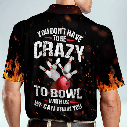 Custom Bowling Shirts For Men - Customized Funny Bowling Shirts For Men - We Can Train You Mens Bowling Shirts - Flame American Bowling Shirt Funny BM0246