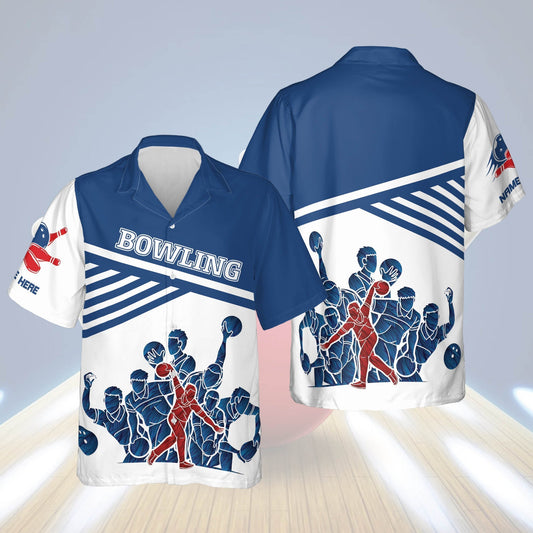 Custom Men's USA Bowling Hawaiian Shirts for Men, Bowling Hawaiian shirt for men HO0232