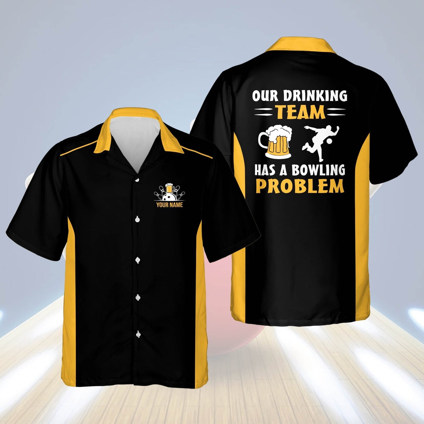 Our Drinking Team Has A Bowling Problem bowling hawaiian shirt for men and women, Summer gift for Bowling team shirt HO2724