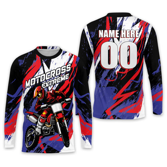 Personalized 3D Youth Kids Motocross American Flag Riding Jersey MC0009