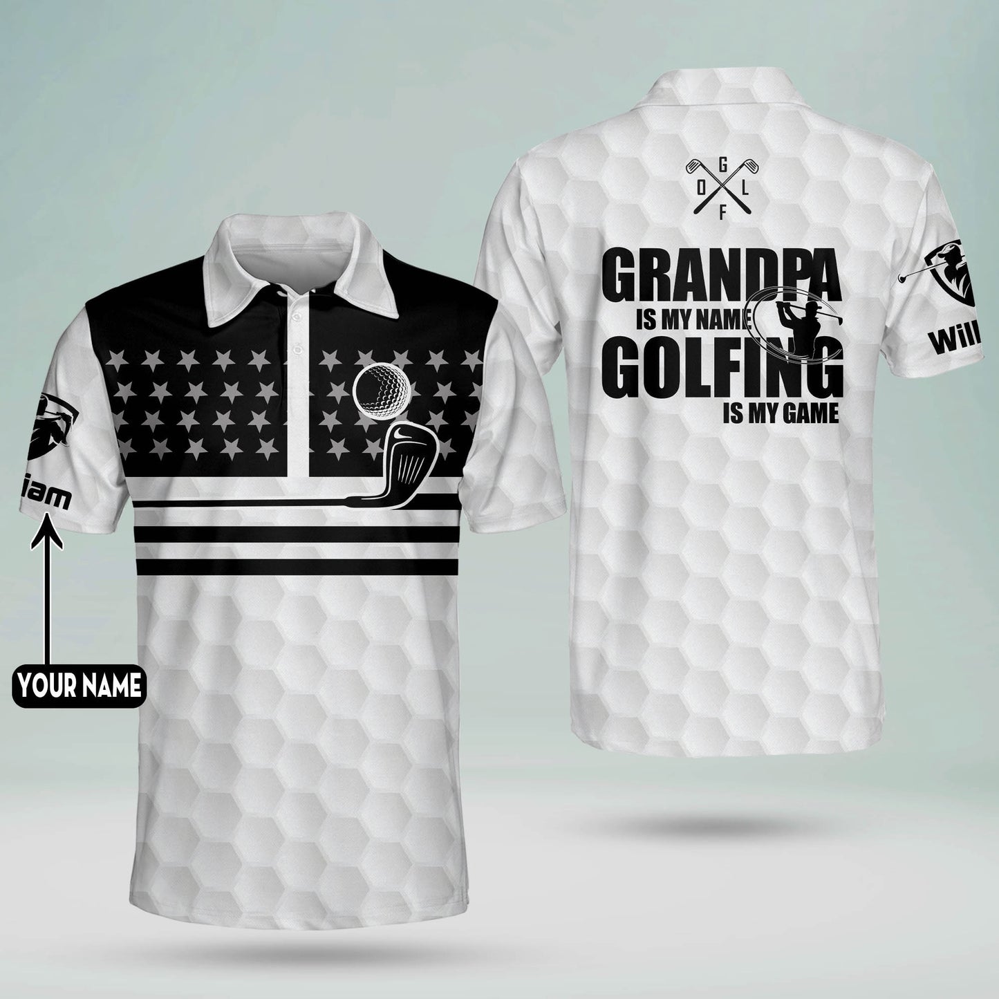 Grandpa is My Name Golfing is My Game Golf Polo Shirt GM0259