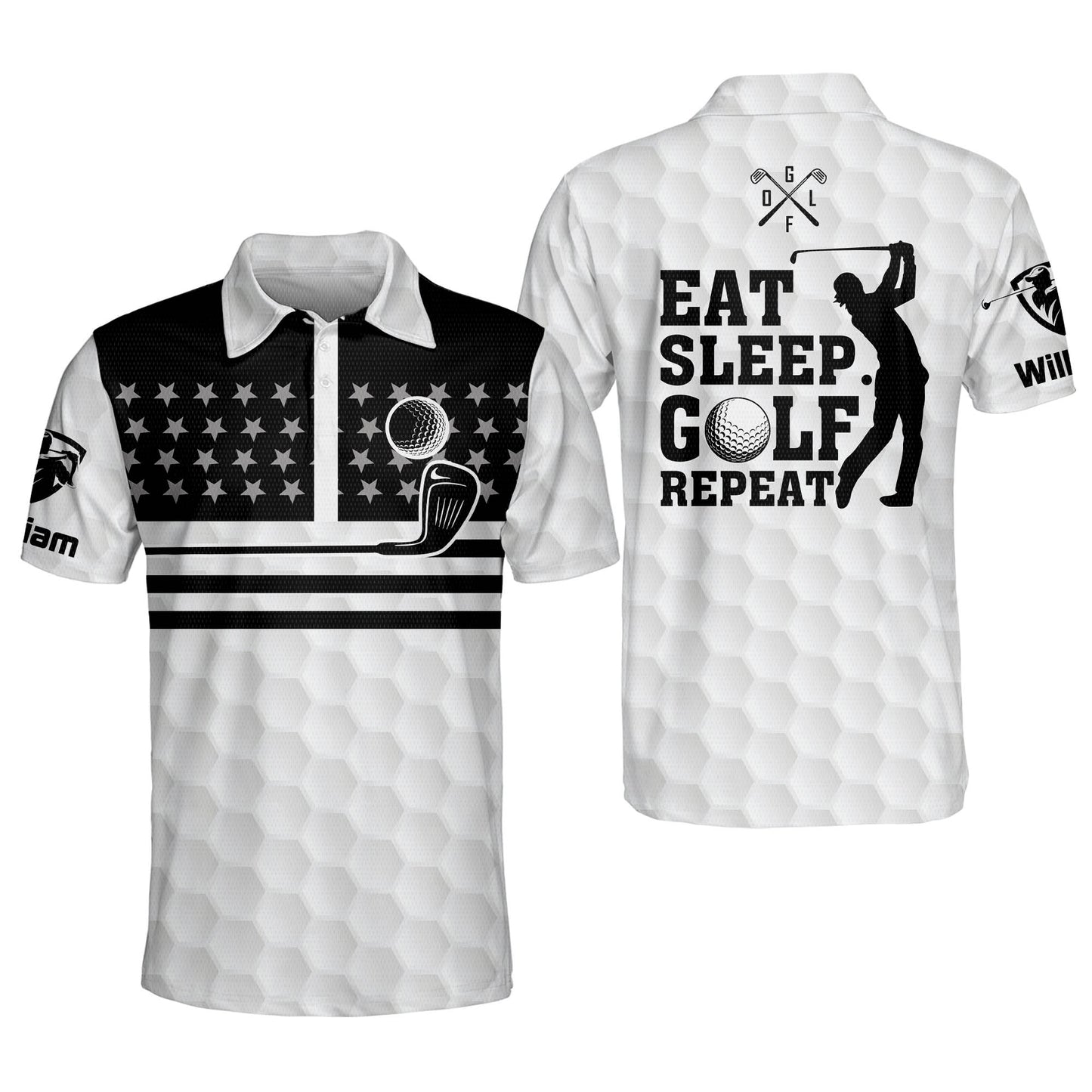 Eat Sleep Golf Repeat Golf Polo Shirt GM0215